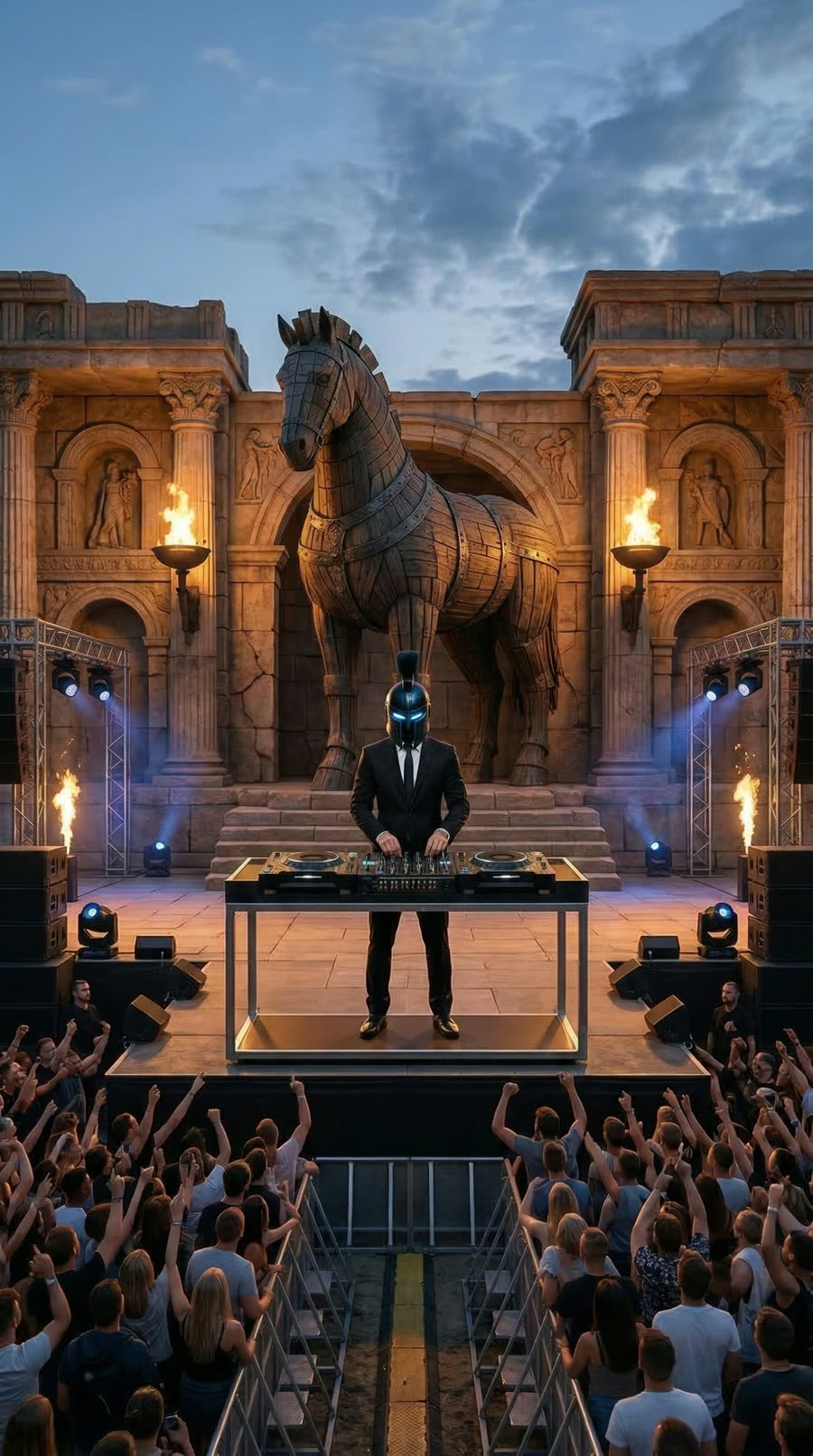 The Horse: The build stands in the courtyard